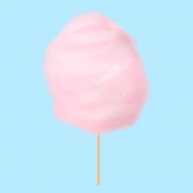 Beyaz arkaplanda izole edilmiş pamuk helva