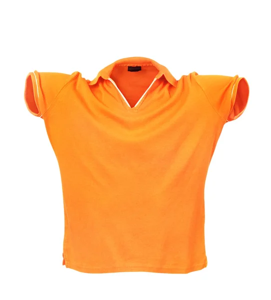 T-shirt creux orange sur fond blanc — Photo