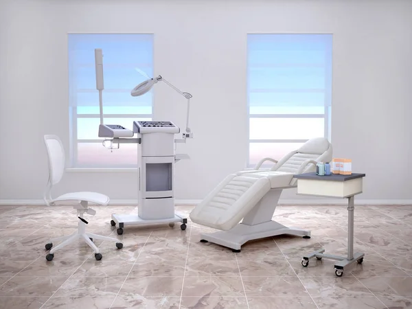 Кімната з обладнанням у клініці дерматології та косметології — стокове фото