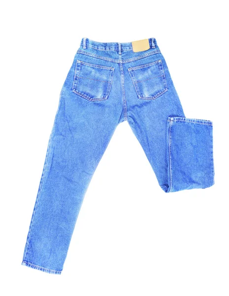 Leere blaue Jeans isoliert auf weißem Hintergrund — Stockfoto