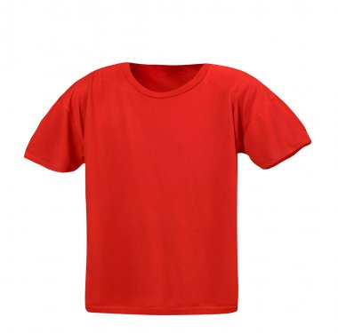Beyaz zemin üzerine içi boş kırmızı T-shirt