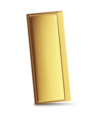 Beyaz arkaplanda izole edilmiş altın çubuğu