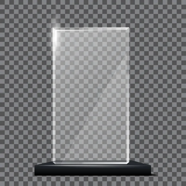 Trofeo de vidrio aislado sobre fondo blanco — Archivo Imágenes Vectoriales