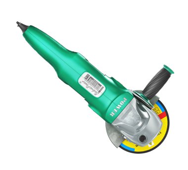 Beyaz bir arka plan üzerinde izole elektrik metal değirmeni. 3D illust