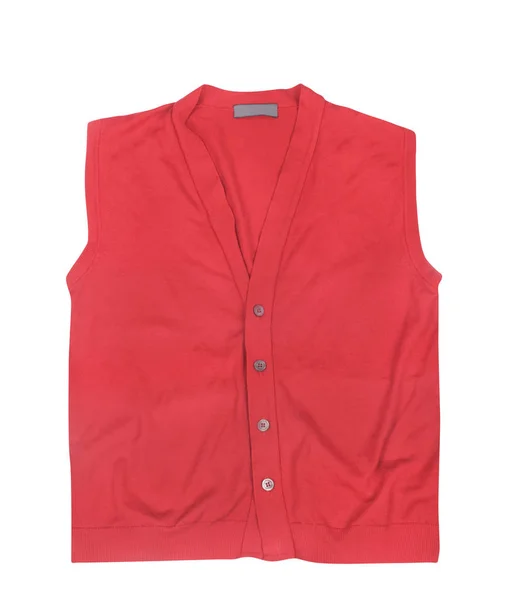 Lege rode vest geïsoleerd op een witte achtergrond — Stockfoto