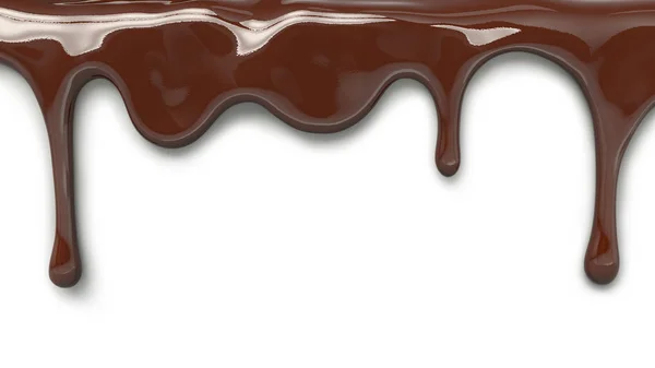 Çikolata dökme izole, süt 3d çizim — Stok fotoğraf