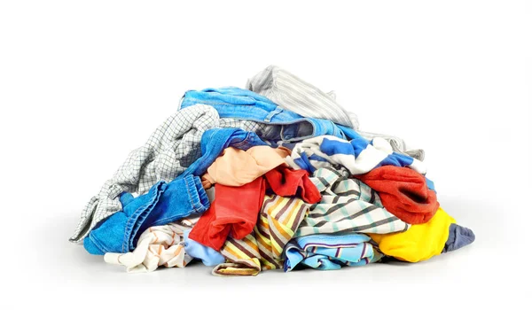 Pile of clothes isolated on white background — Stock Photo, Image