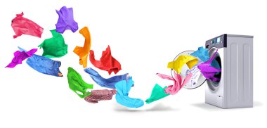 Parlak şeyler çıkar şeklinde çamaşır makinesinden bir