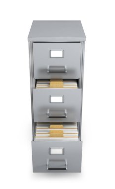 Kabine belgelerle. 3D çizim