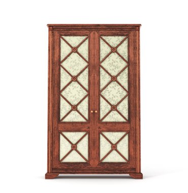 vintage gardırop izole 3d çizim,