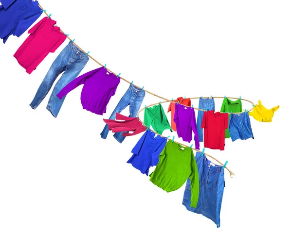 Oblečení na clothesline3. — Stock fotografie