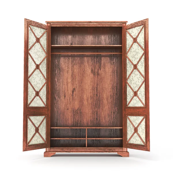 vintage gardırop izole 3d çizim,