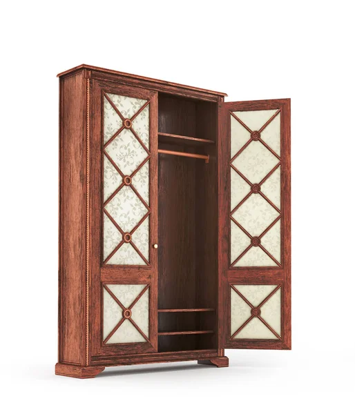 vintage gardırop izole 3d çizim,