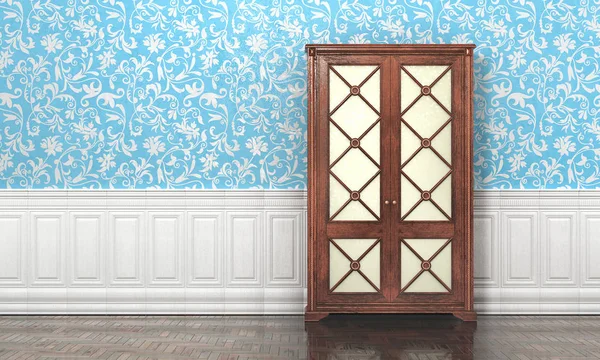 vintage gardırop izole 3d çizim,