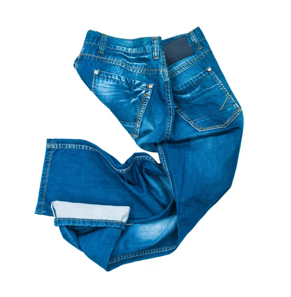 白い背景に隔離された青いジーンズ — ストック写真