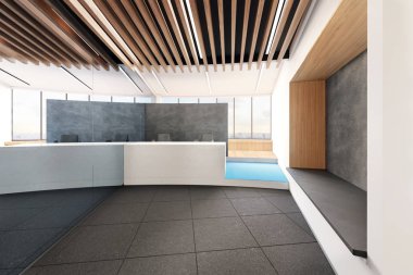 Modern iç bulunuyor. 3D çizim