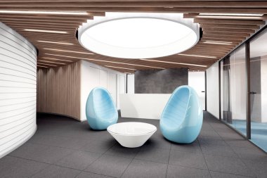 Resepsiyon, Resepsiyon alanı. 3D çizim