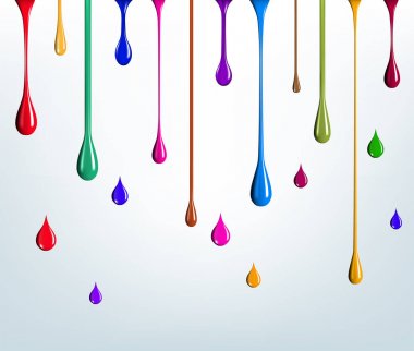 izole çok renkli boya damlar