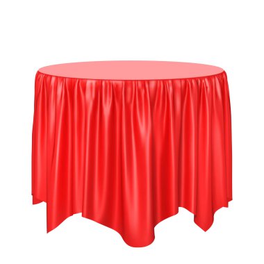 Beyaz izole yuvarlak bir Kaide üzerine kumaş