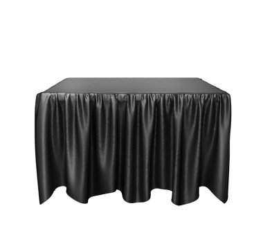 Kumaş üzerinde beyaz izole kare bir kaide üzerinde. 3D çizim