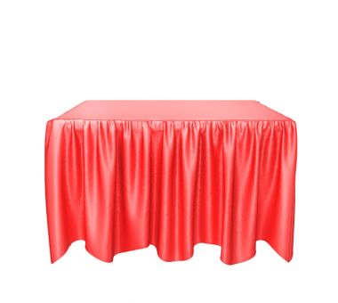 Kumaş üzerinde beyaz izole kare bir kaide üzerinde. 3D çizim