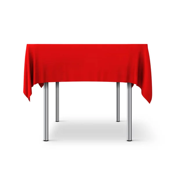 Tabela coberta com toalha de mesa — Fotografia de Stock