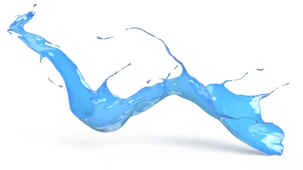 Blauer Farbspritzer isoliert, 3D-Illustration — Stockfoto