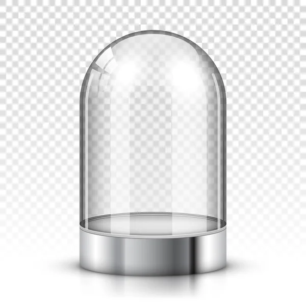 Cúpula de vidro vazio no fundo branco — Fotografia de Stock