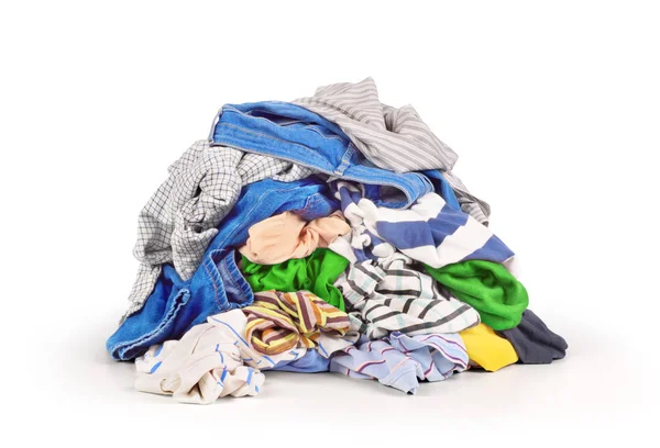 Pile of clothes isolated on white background — Stock Photo, Image