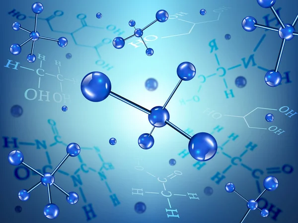 Vector achtergrond. Moleculen en chemische formules — Stockfoto