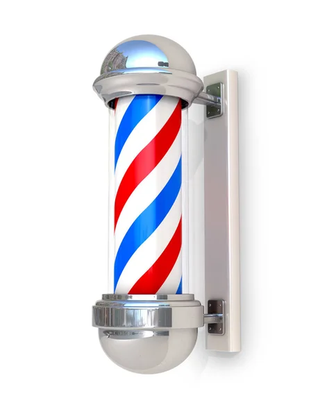 Barbershop Pole on a white background. 3D illustration. — Stock Photo, Image