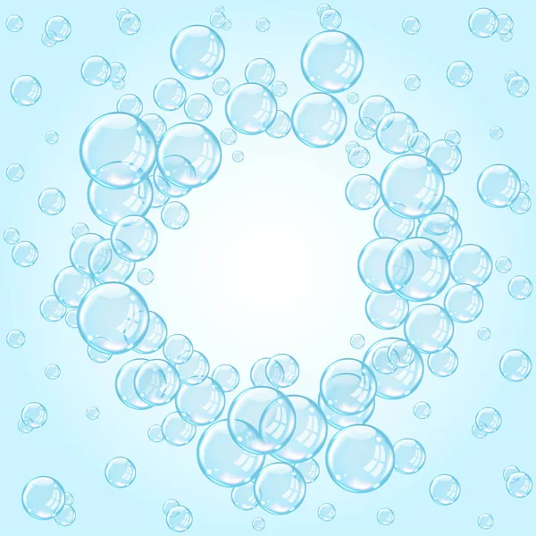 Transparentní mýdlové bubliny vektorové ilustrace — Stock fotografie
