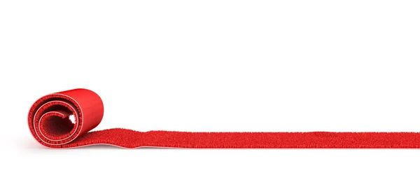 VIP-koncept. Röd händelse mattan på en vit bakgrund. 3D illustration — Stockfoto