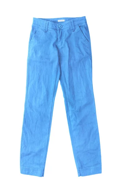 Jeans blu isolati su sfondo bianco — Foto Stock