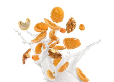 süt tahıl ve fındık ile bir sıçrama