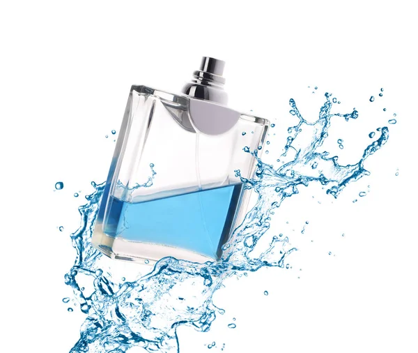 Perfume splashes in the bottle — Stock Photo, Image