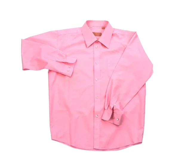 Camisa rosa em branco isolada no fundo branco — Fotografia de Stock