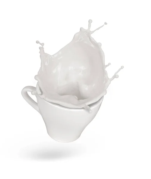 Splash of milk in a cup — стоковое фото