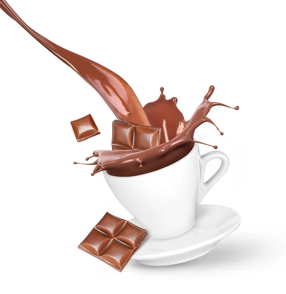 Egy csobbanás a csokoládé — Stock Fotó
