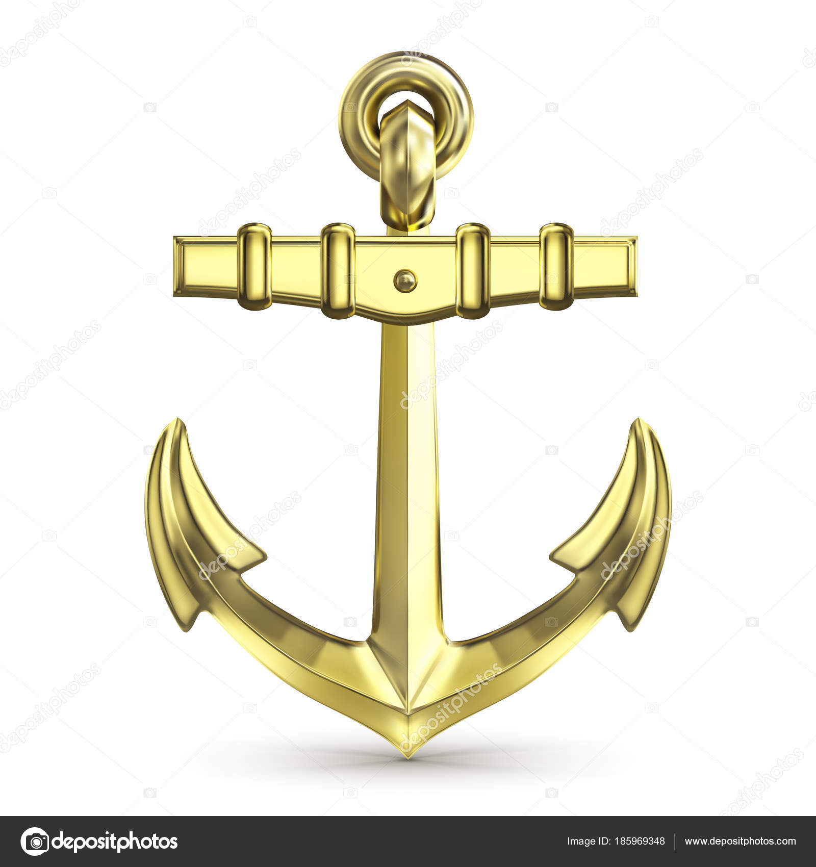 Gold anchor on a white background Stock Vector by ©urfingus 185969348
