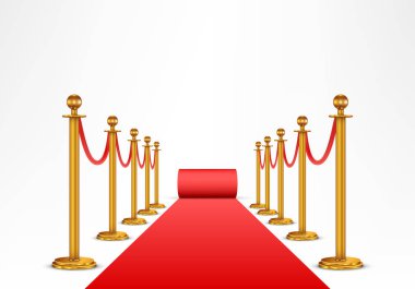 Kırmızı halı ve bariyer halatı