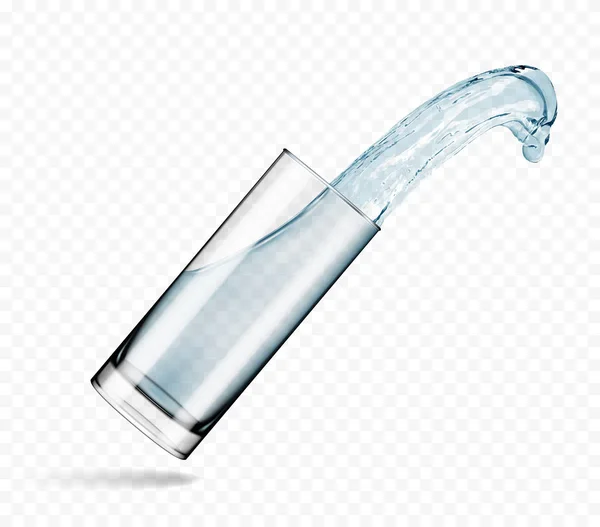 Glas water, vectorillustratie — Stockvector