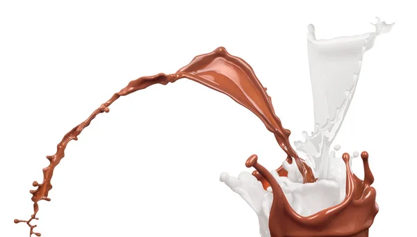 Ein Spritzer Schokolade mit Milch — Stockfoto