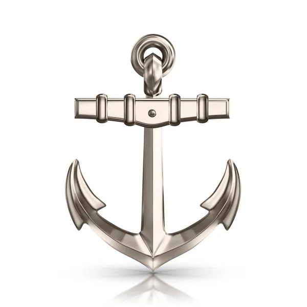 Realistic shiny anchor on white background isolated vector illustration — Stock Vector