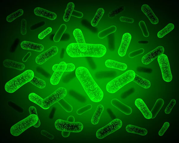 Πράσινο ιός κυττάρων εικονογράφηση — Διανυσματικό Αρχείο