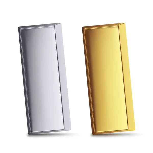 Goud en zilver bars — Stockvector