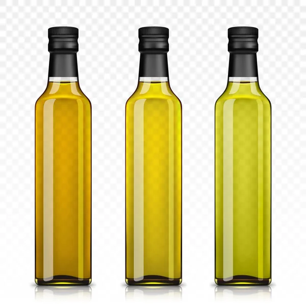 Set von Oliven- oder Sonnenblumenölflaschen — Stockvektor