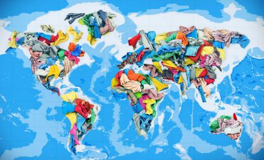 Giyim bir dünya haritası şeklinde