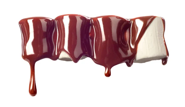 Marshmallow in chocolade — Stockfoto