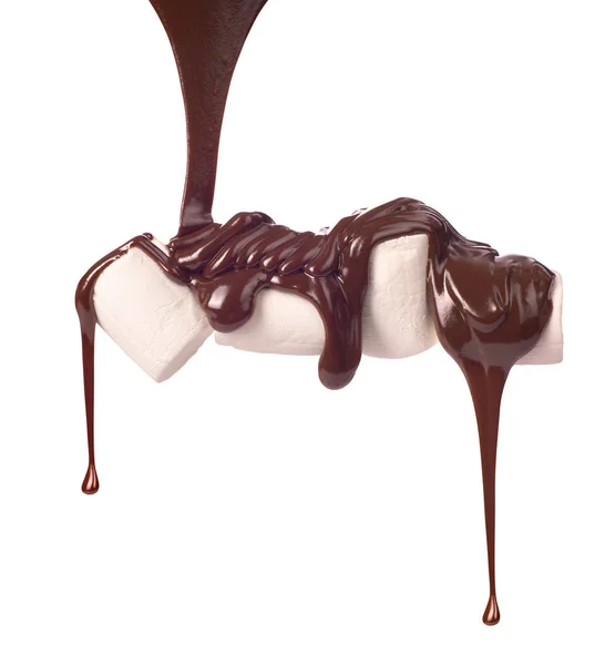 Marshmallow em chocolate — Fotografia de Stock